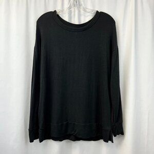 Half Moon by Modern Movement Womens Black Long Sleeve Cut Out Back Shirt Large